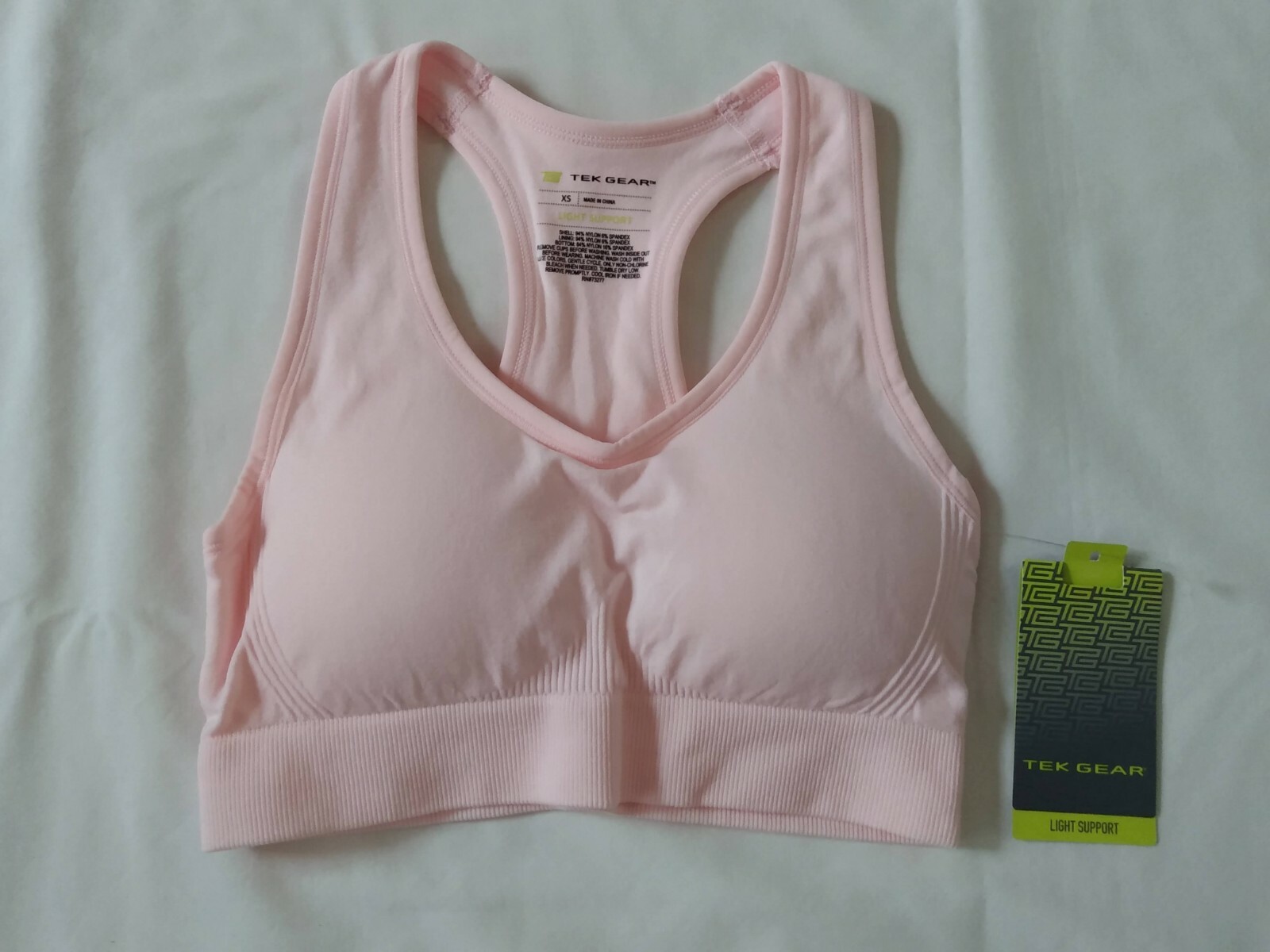 NWT Women's Tek Gear Light Support Pink Sport Bra WT74A004RS Size XS eBay