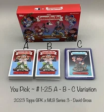 2023 Topps GPK x MLB Series 3 David Gross- YOU PICK Cards 1-25 A, B, C