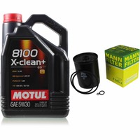 MANN-FILTER Inspektionspaket 5L Motul 8100 X-Clean+ 5W-30 FüR Peugeot J5