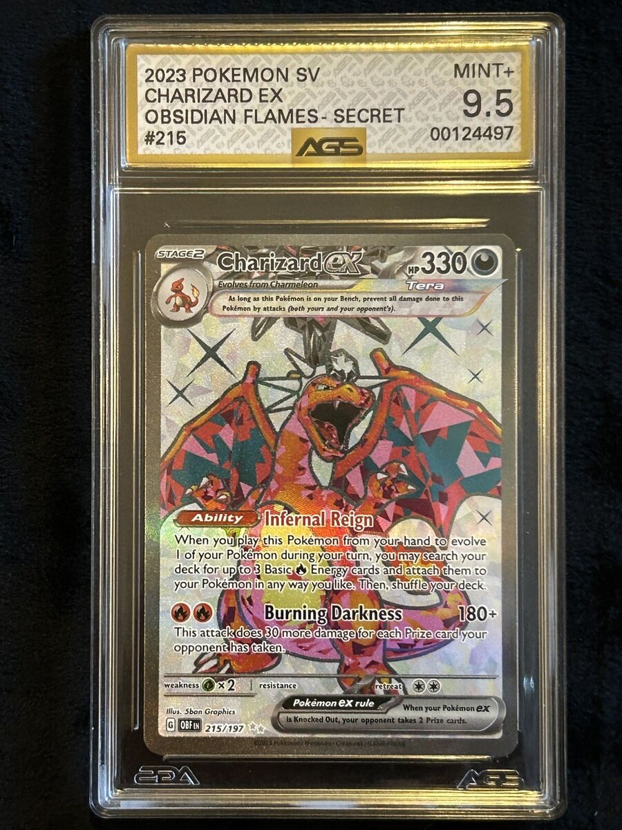 AGS 9.5 Gold Label Pokémon TCG Charizard ex Obsidian Flames AGS 9.5 Gold Label Pokémon TCG Charizard ex Obsidian Flames
