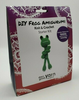 Amigurumi Frog Kit Darn Good Yarn DIY Knit & Crochet Starter Kit NEW