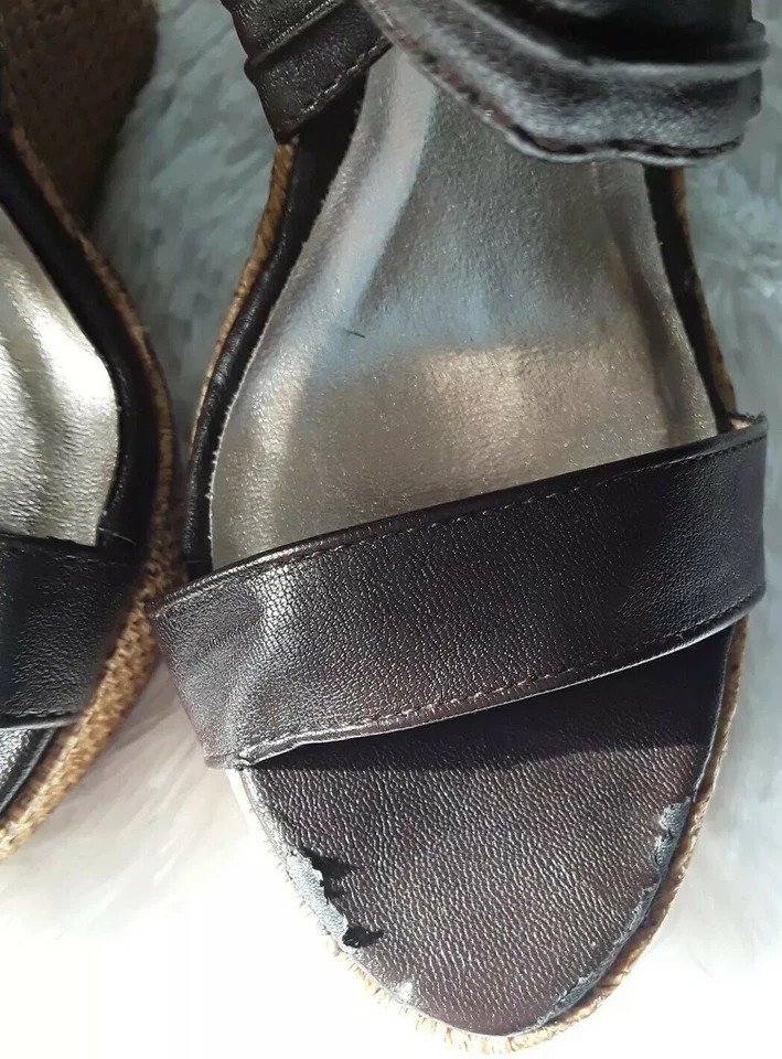 Sandalias Charlotte Russe para mujer con correa de cuña talla 8 marrón Foto 3 de 4