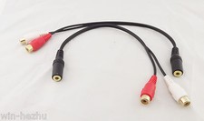 10pcs 3.5mm 1/8" Female Stereo To 2 RCA Female Splitter Audio Adapter Cable Gold