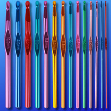 Crochet Hooks Set Knitting Needles Weave Yarn Craft Aluminum Handle Set of 14