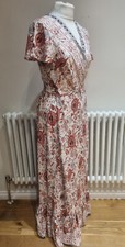 Zesica Women's Wrap Floral Multicolor Boho Peasant Maxi Dress Size S
