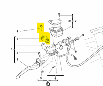 GENUINE DUCATI ST3/ST4 FRONT BRAKE MASTER CYLINDER U-BOLT - Picture 1 of 3