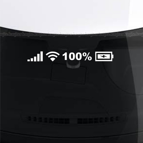 1pc White Wifi Battery Level Mark Car Windshield Body Sticker Reflective Decal - Picture 9 of 12