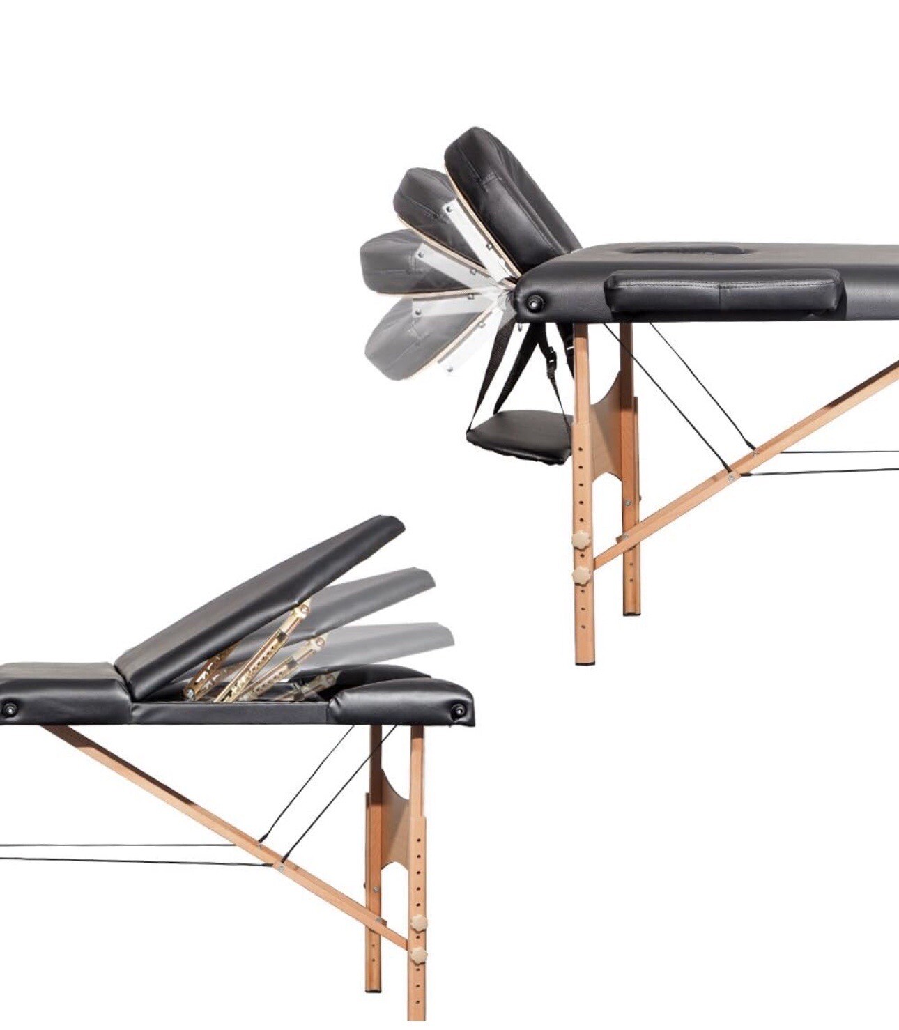 Vesgantti Portable Massage Bed Table 3Section Foldable Beauty Couch