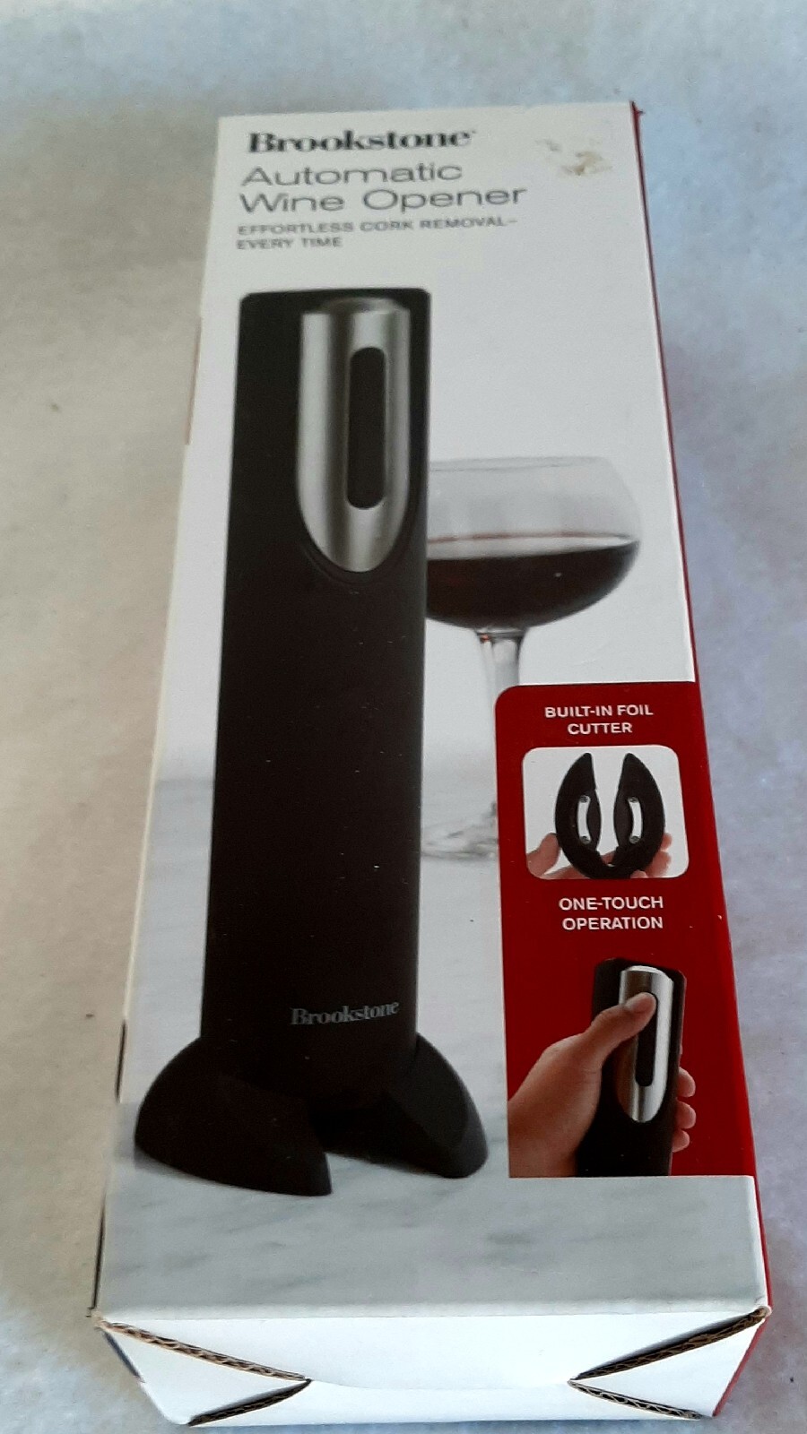 Brookstone Automatic Wine Opener w Foil Cutter PREOWNED eBay