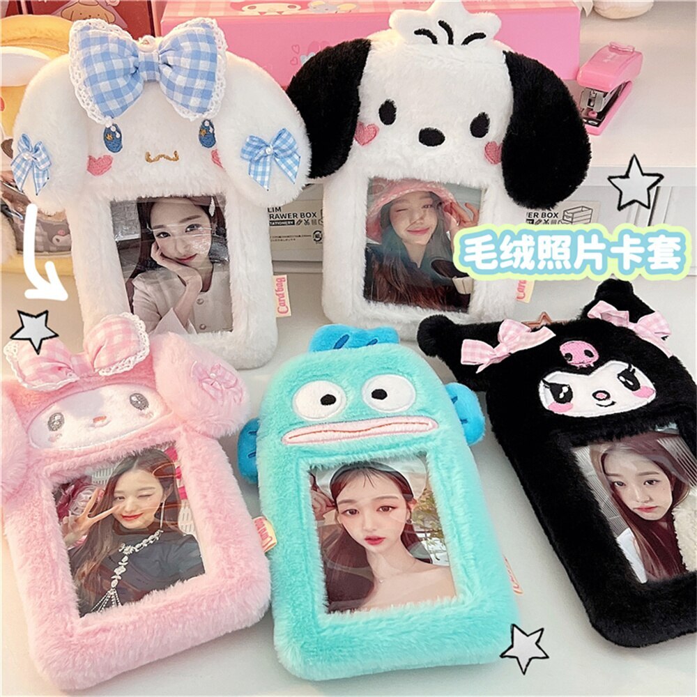 Plush Kpop&Album Card Id Card Holder Cinnamoroll Keychain Bus Card