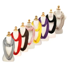 Elegant Solid Color Infinity Loop Circle Jersey Scarf - Diff Colors Available