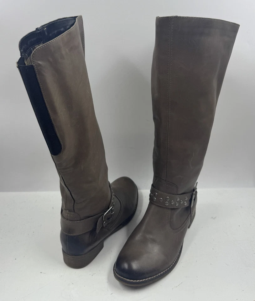 Botas informales Remonte para mujer 7 de cuero marrón con tachuelas cremallera lateral 88285026125 Foto 3 de 4
