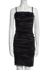 Dolce&Gabbana Black Silk Bustier Ruched Dress IT40