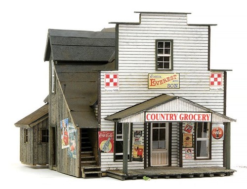 Banta ModelWorks 2134 escala HO Everest Country Grocery (Kit de madera cortada con láser) | Zustand: New