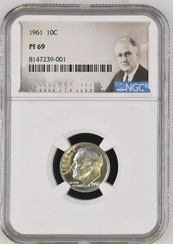 1961 Roosevelt Dime 10C NGC PF 69