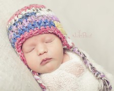 Hand Crochet Knitted Baby Hat Fairisle Chunky Rainbow Boy Girl Newborn-12M