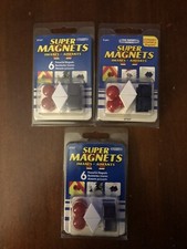 3- Master Magnetics Utility Magnets Push Pins Red/White/Blue 07507 6-Pack