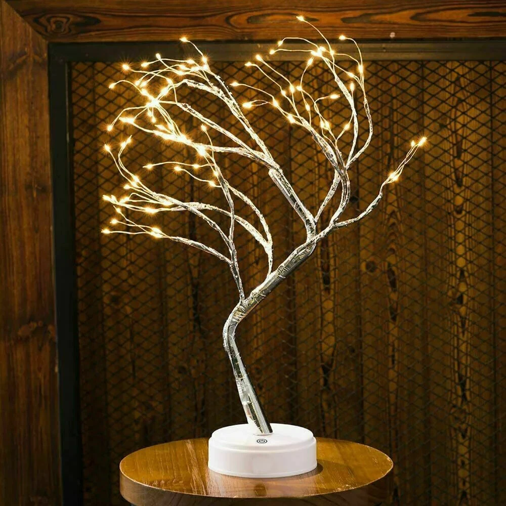 108 LED Tree Shaped Night Light Desk Table Lamp Bedroom 50x50cm Gold Branch