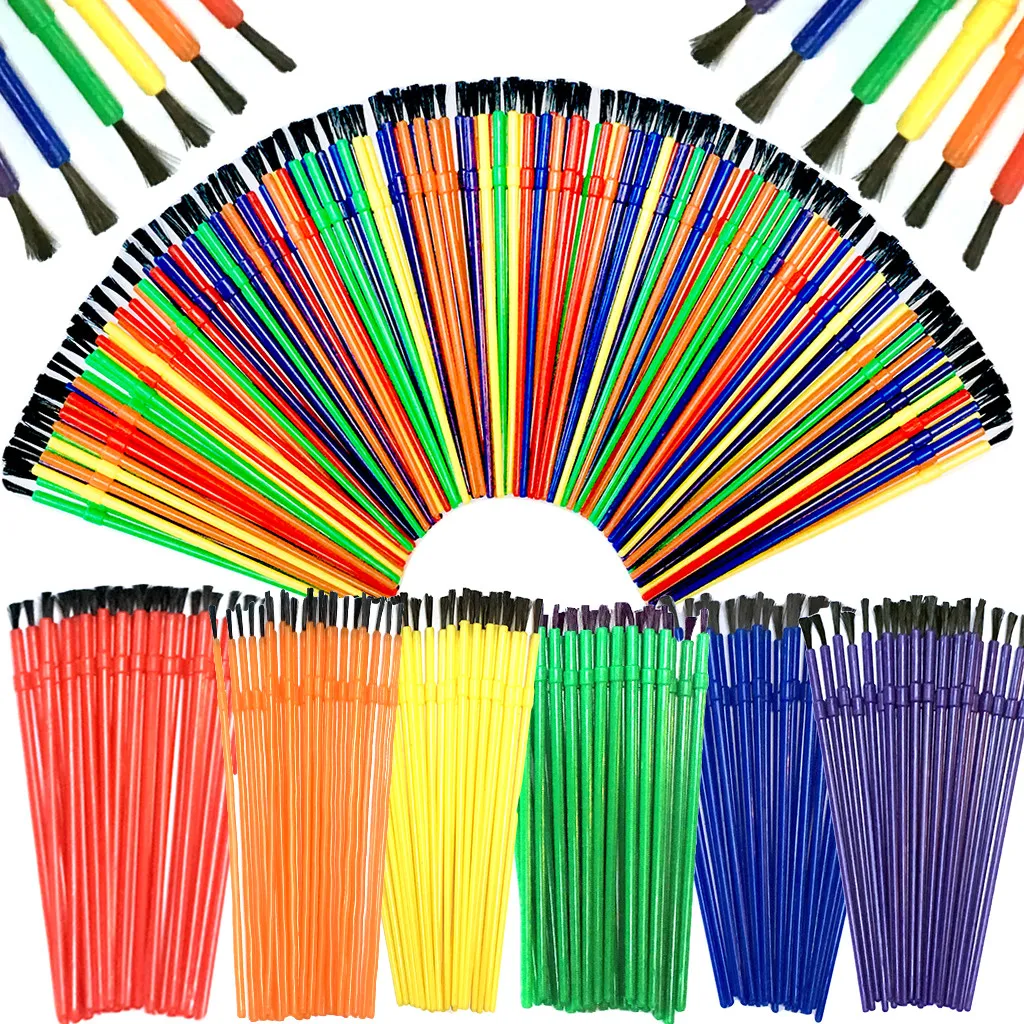 Kids Paint Brush Set Bulk Kids Brushes Rainbow Colours Kids Craft Brushes