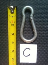 3/8" Heavy Duty Stainless Steel Spring Snap Hook 3-7/8" length 