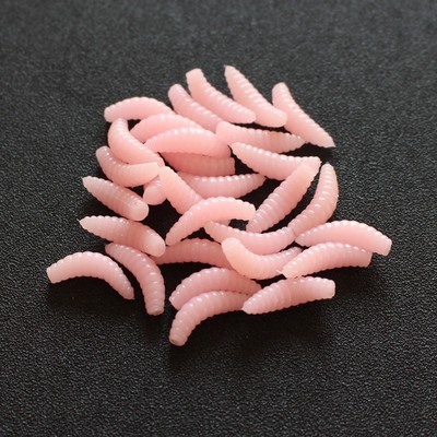 Lot 100 Pcs 2 cm Soft Plastic Worm Fishing Lure Maggot Grub Carp Trout Fly Bait