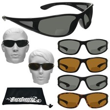 Polarized Bifocal Sunglasses Reader Side Shield Motorcycle Sport Fishing Glasses