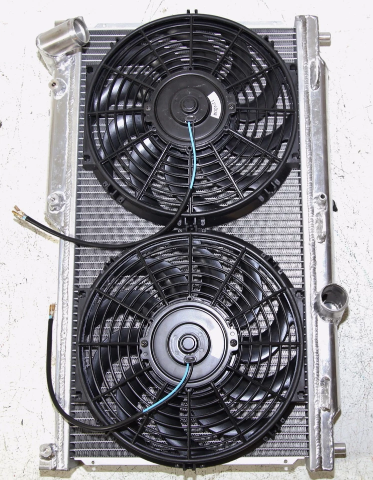 Radiador de doble núcleo + ventiladores para 93-95 Mazda RX-7 RX7 Touring/R2/Base cupé MANUAL Foto 4 de 4