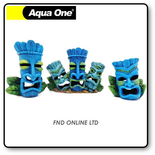 Aqua One Tiki Head Fish Tank Aquarium Decor Ornament Tropical 36985