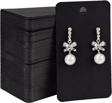 Black Earring Cards with Holes for Selling Display Earring Paper Holder Jewel...