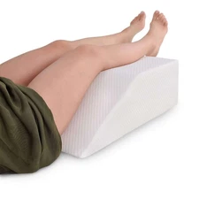 Abco Tech Wedge Elevating Leg Rest Pillow With Memory Foam Top - Leg Pain Relief
