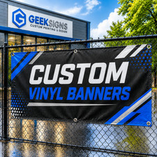 Custom Vinyl Banner Personalized Outdoor Waterproof Sign w/ Grommets Any Size