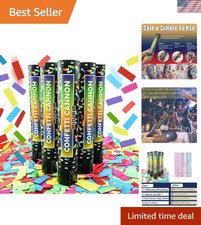 Confetti Cannon Party Popper 12 Inch Multicolor Biodegradable 5 Pack