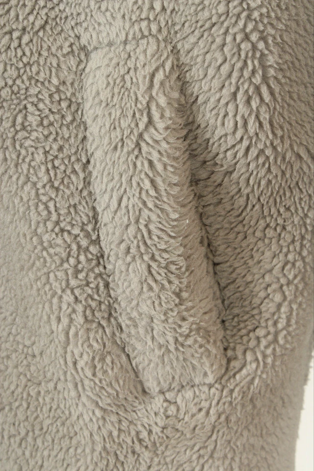 Chaqueta Gap Mujer Mediana Pequeña Gris Manga Larga Bolsillos de Peluche Abrigo Foto 4 de 4