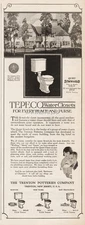 1922 Trenton Potteries NJ Water Closet Toilet Indoor Plumbing Bathroom Decor Ad