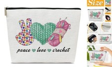 Crochet Gifts Makeup Bag, Knitting Gifts for Women, Knitters Lovers, green