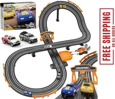 Slot Car Race Track Set Electric Powered Race Track Dual Racing Car Track Set