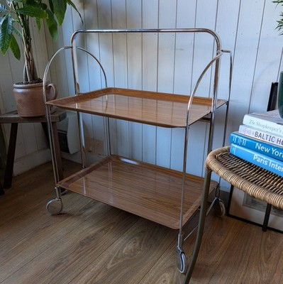 Mid Century Deutscher klappbarer Getränkewagen