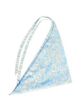 Vintage Key West Fashions Head Scarf Cotton Blend Blue Butterflies Bandana OSFM