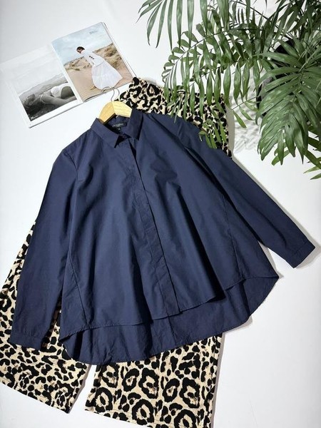 Women Antonelli Shirt Navy Cotton 38 / M / 46