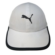 Sombrero Puma Negro Logo Correa Blanco Talla Única Ajustable Sólido Exterior