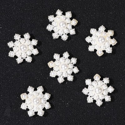  10Pcs Pearl Flower Ornaments DIY dekorative Patches Zarte Bastelbedarf für
