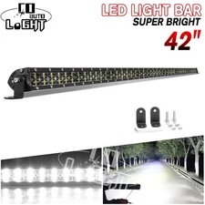Roof 42inch 1800W Straight LED Light Bar 2-Row Spot Flood Truck Offroad ATV UTV