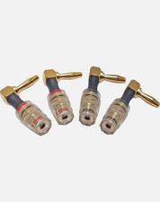 WJSTN Banana Plug to 4mm Female Jack Adapter, Speaker Audio Connectors, 4-Pack