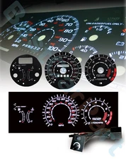 Black 92-95 MX3 w/ RPM White Indiglo Glow Gauges Dash