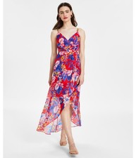 SIENA Womens adjustable straps with chain Maxi High-Low Dress, Multicoloured, 10