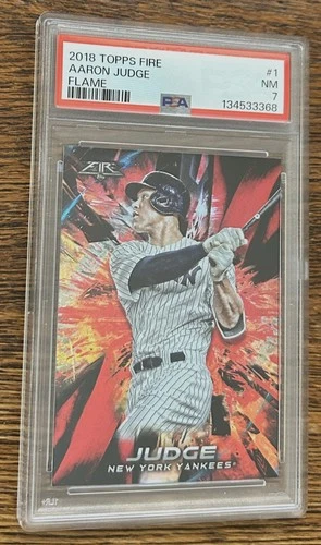 2018 Topps Fire Aaron Judge FLAME parallel #1 PSA 7 NM New York Yankees