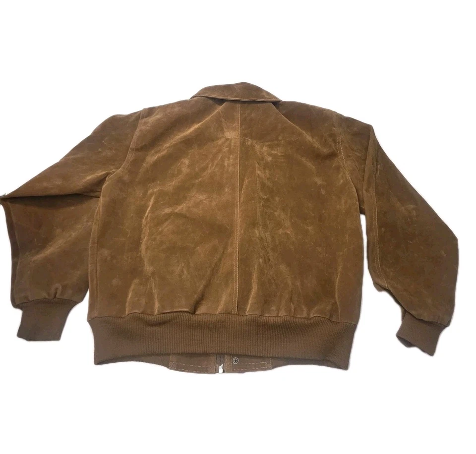 Reportage R.G.A. Made in Italy Bomber XL Brown Suede Corduroy Style Full Zip  - Image 3 of 4