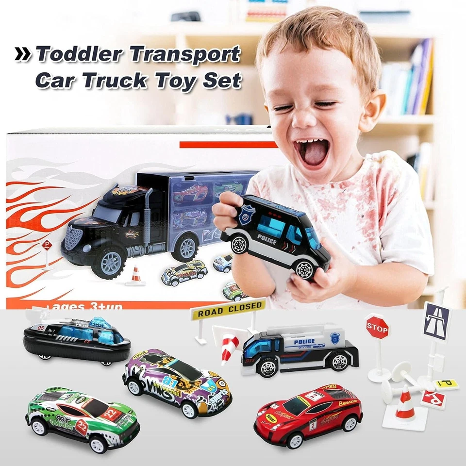 Toddler Toys for 3-4 Old Boys,Large Transport Cars Carrier Set Truck Toys wi... - Image 4 of 4
