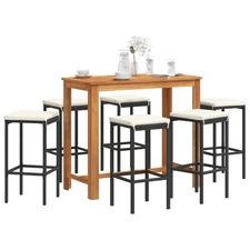 Garden Bar Set Black, Cream White