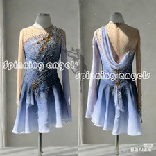 Figure Skating Dress Women's / Girls' Ice Skating Dress light blue dyeing